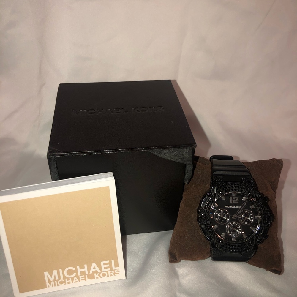 Michael Kors black crystal face watch